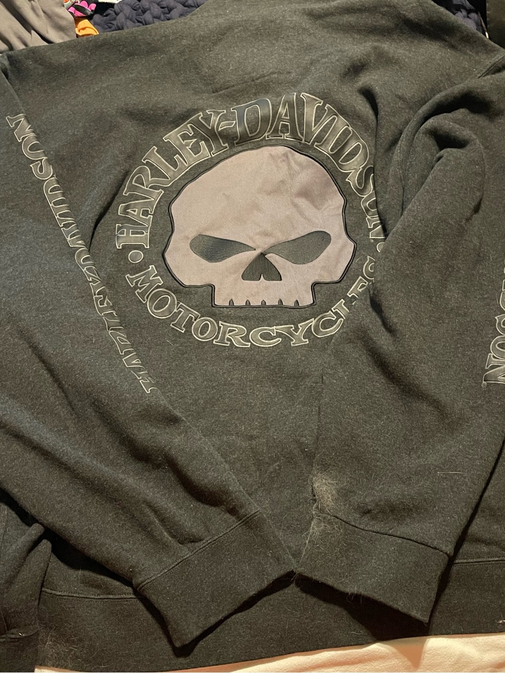 Harley-Davidson Black Crewneck Sweatshirt with Skull Logo